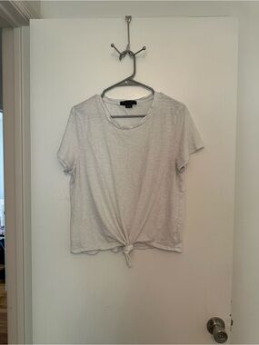 White Knot-Front Slub Tee